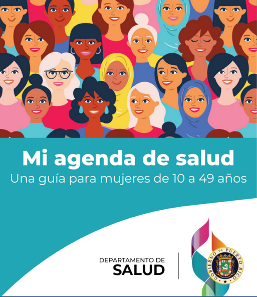 Front page of an educative health prevention agenda for women and youth.